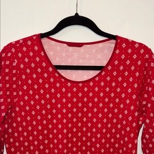 Lands' End Red Diamond Pattern Long Sleeve pjs